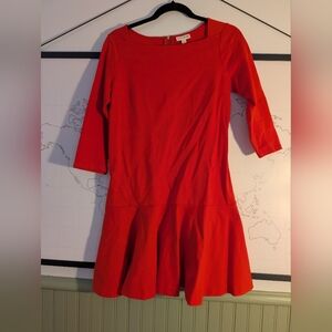 Maison Jules Vibrant Red Long Sleeve Dress